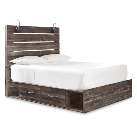 Queen Panel Bed With 4 Storage Drawers
