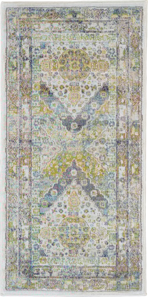 2' x 4' Blue/Green Rectangle Rug