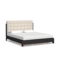 Transitional King Upholstered Bed