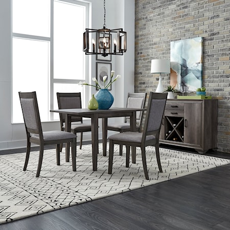 Contemporary 5-Piece Dining Set with Drop Leaves