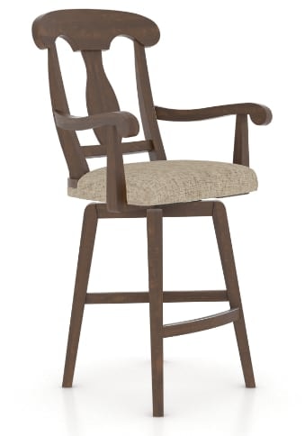 Traditional Customizable Swivel Stool with Arms