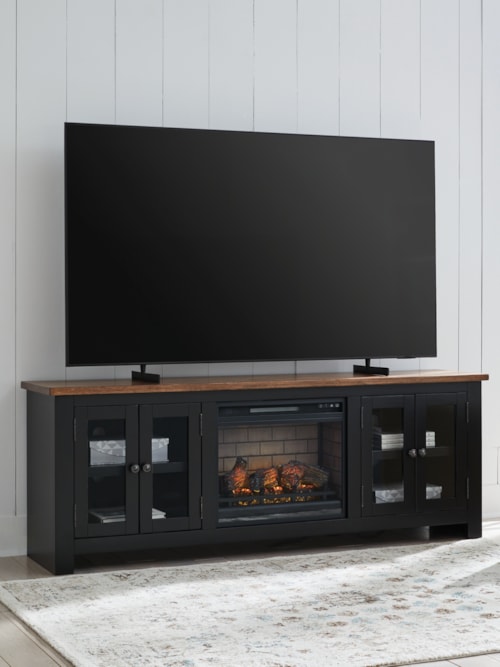 76" TV Stand With Electric Fireplace