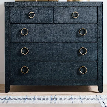 Transitional Raffia Five-Drawer Chest