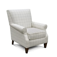 Transitional Accent Chair with Rolled Arms