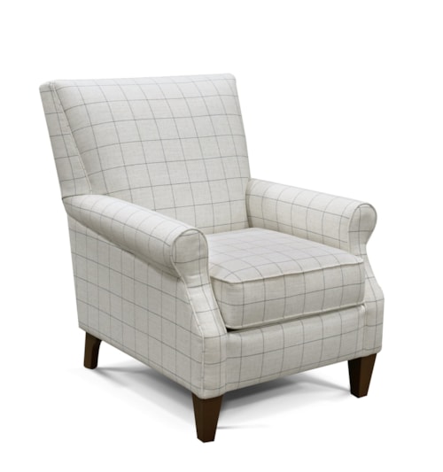 Transitional Accent Chair with Rolled Arms
