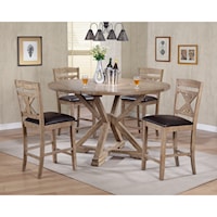 Rustic 5-Piece Counter-Height Dining Set