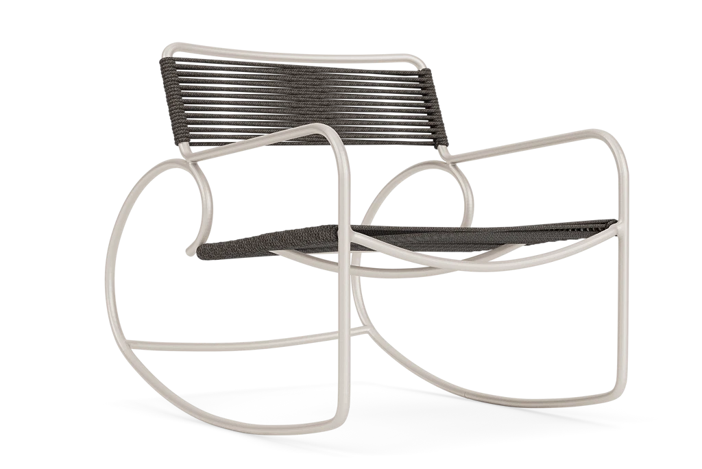 Free-Flowing Open-Back Rope Rocking Chair