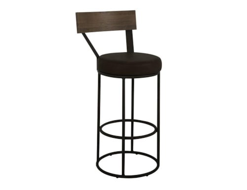 Modern Rustic 30" Bar Stool with Upholstered Seat