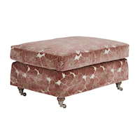 Athos Ottoman with Pewter Casters