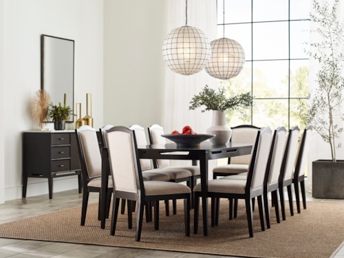 Transitional 11-Piece Dining Set with 18" Leaf