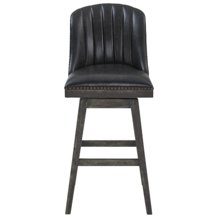 30&quot; Bar Height Wood Swivel Barstool