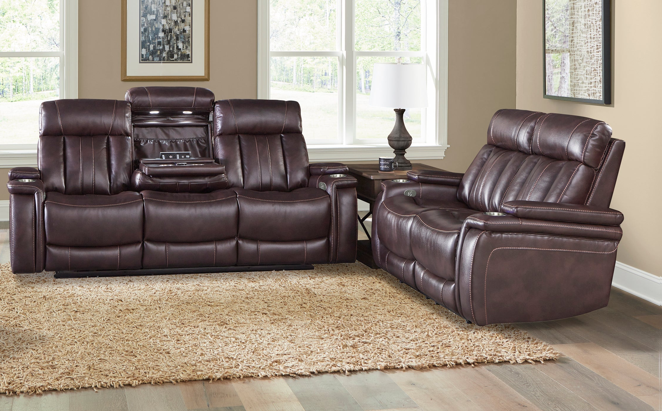 Parker Living Royce Power Reclining Sofa and Loveseat Set