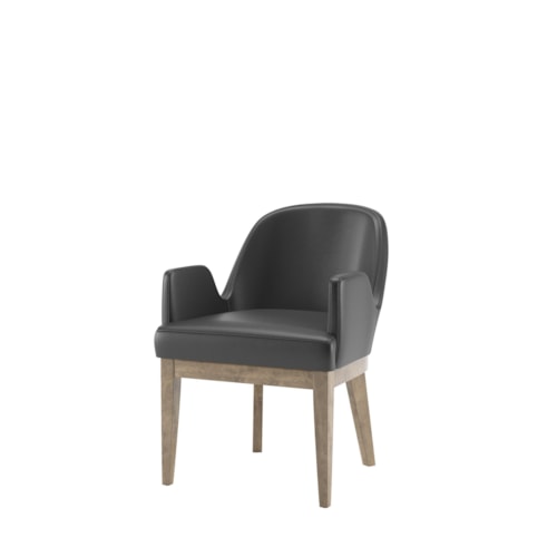 Contemporary Fully-Upholstered Dining Arm Chair