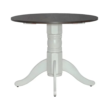 Farmhouse Round Pedestal Table with Leaf Inserts