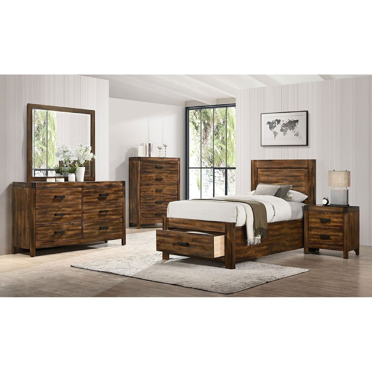 Elements International Warner Twin Bedroom Group