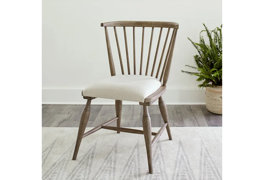 Americana Farmhouse Upholstered Windsor Chair by Liberty Furniture at Lynn's Furniture & Mattress