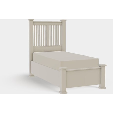 American Craftsman Twin XL Prairie Spindle Bed with Right Drawerside Storage