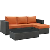 3 Piece Outdoor Patio Sunbrella® Sectional Set - Tuscan