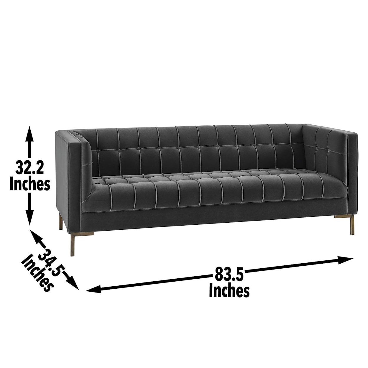 Steve Silver Isaac Gray Velvet Sofa