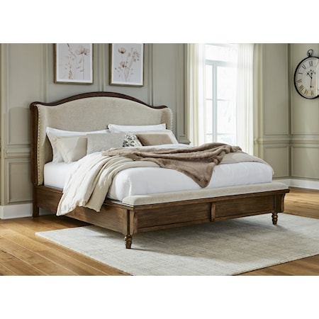 King Upholstered Panel Bed