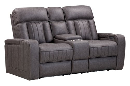 Casual Power Reclining Console Loveseat with Power Headrests
