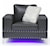Global Furniture 98 Contemporary Accent Chair with LED Lighting and USB Port