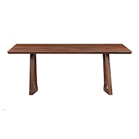 Contemporary Rectangular Solid Walnut Dining Table
