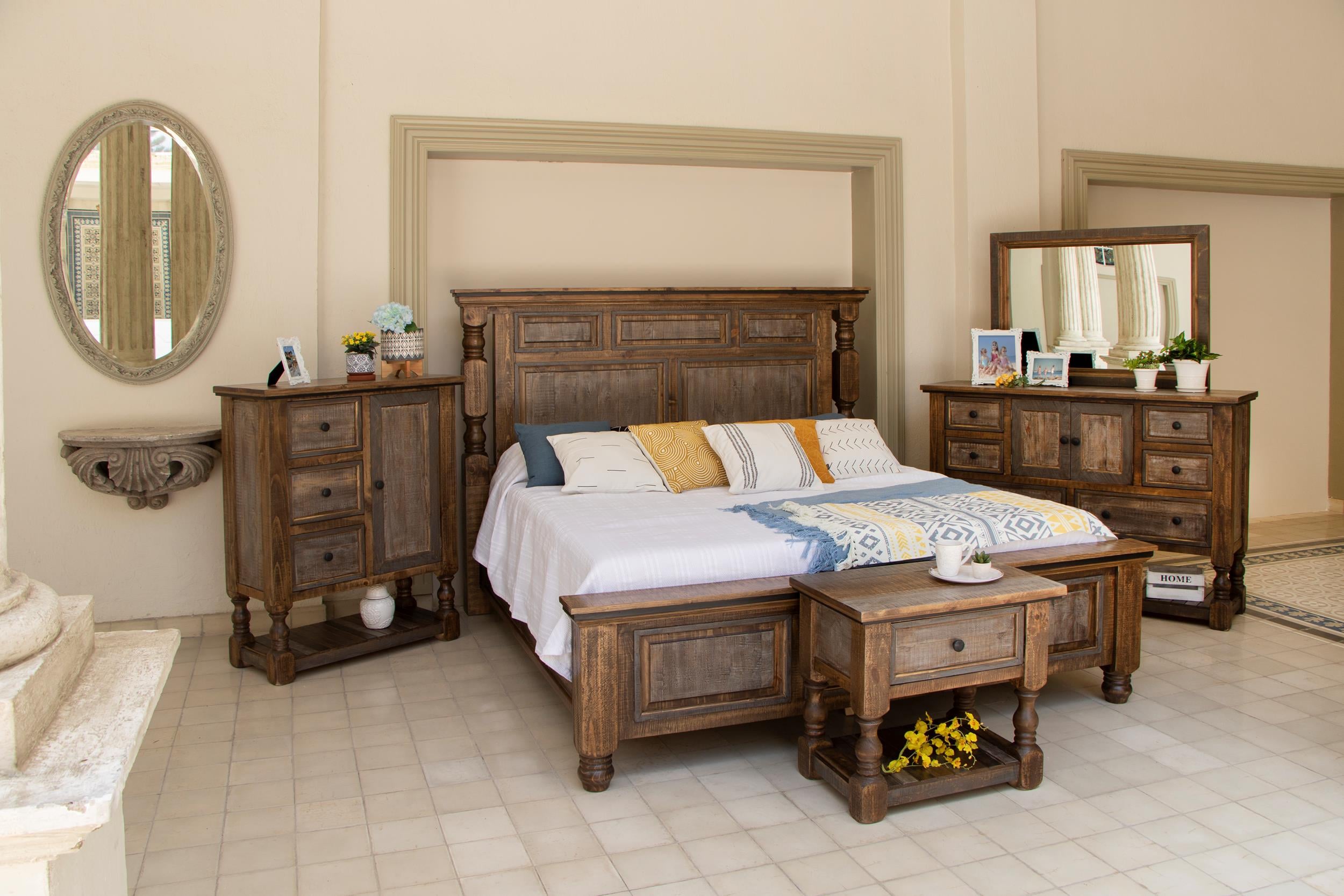 International Furniture Direct Stone King Panel Bed