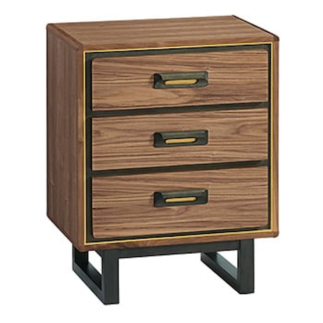 Whittier Wood Bryce 3-Drawer Nightstand