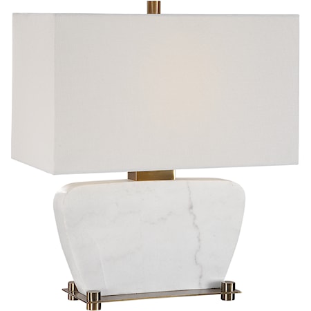 Genessy White Marble Table Lamp