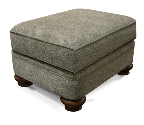 Traditional Ottoman with Turned Bun Legs
