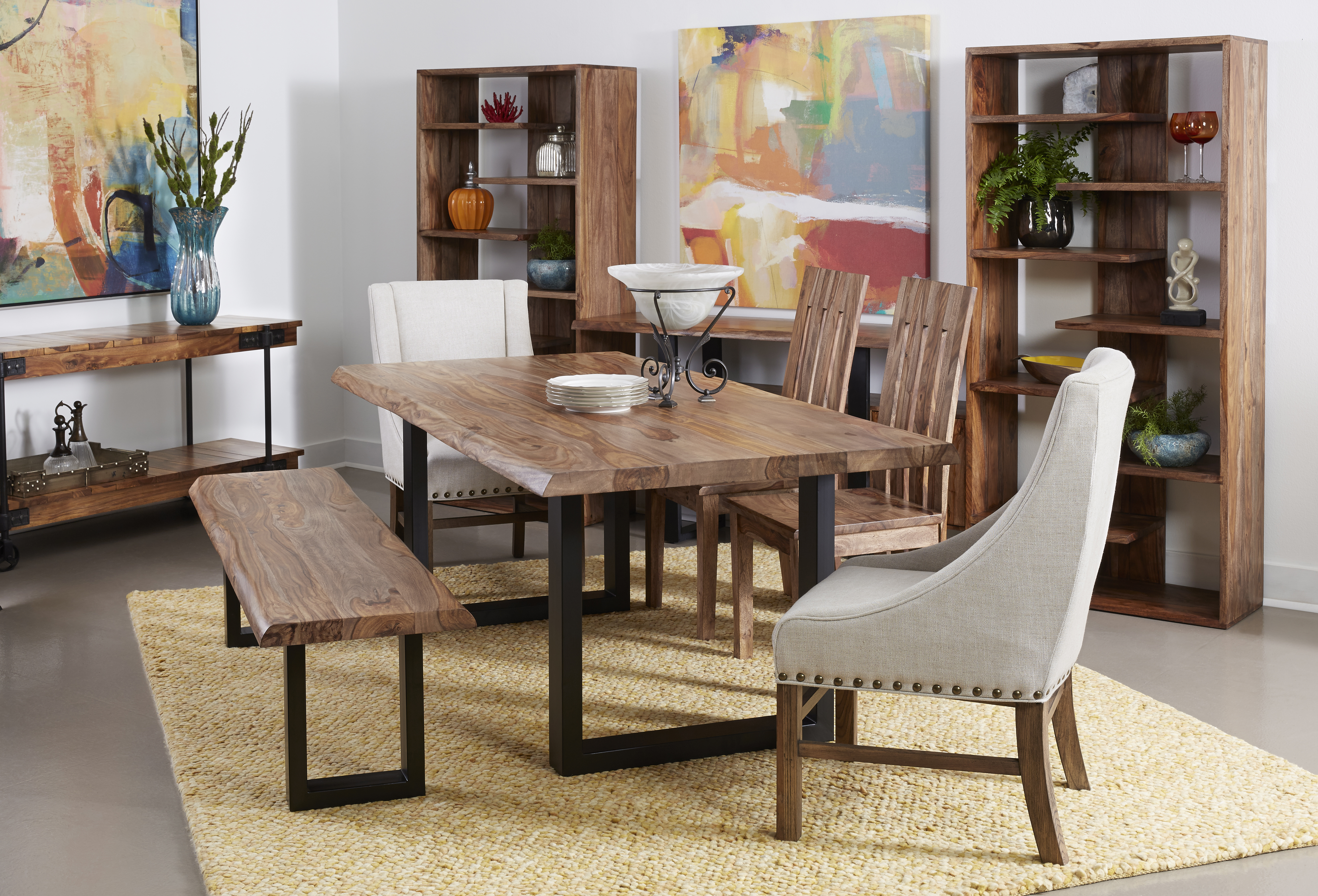 dining set with metal legs