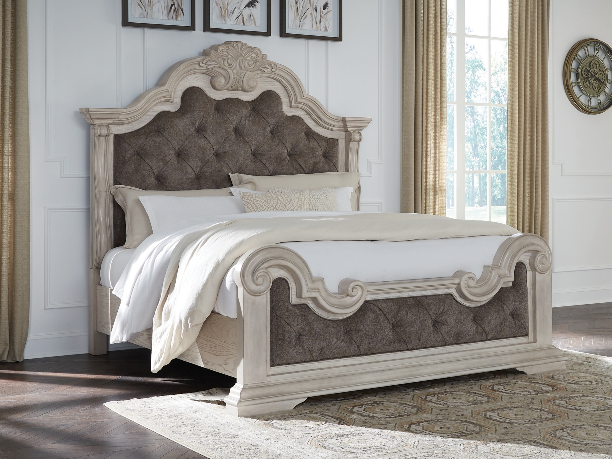 Queen Upholstered Panel Bed