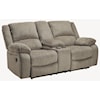 Signature Design by Ashley Draycoll Double Reclining Loveseat w/ Console