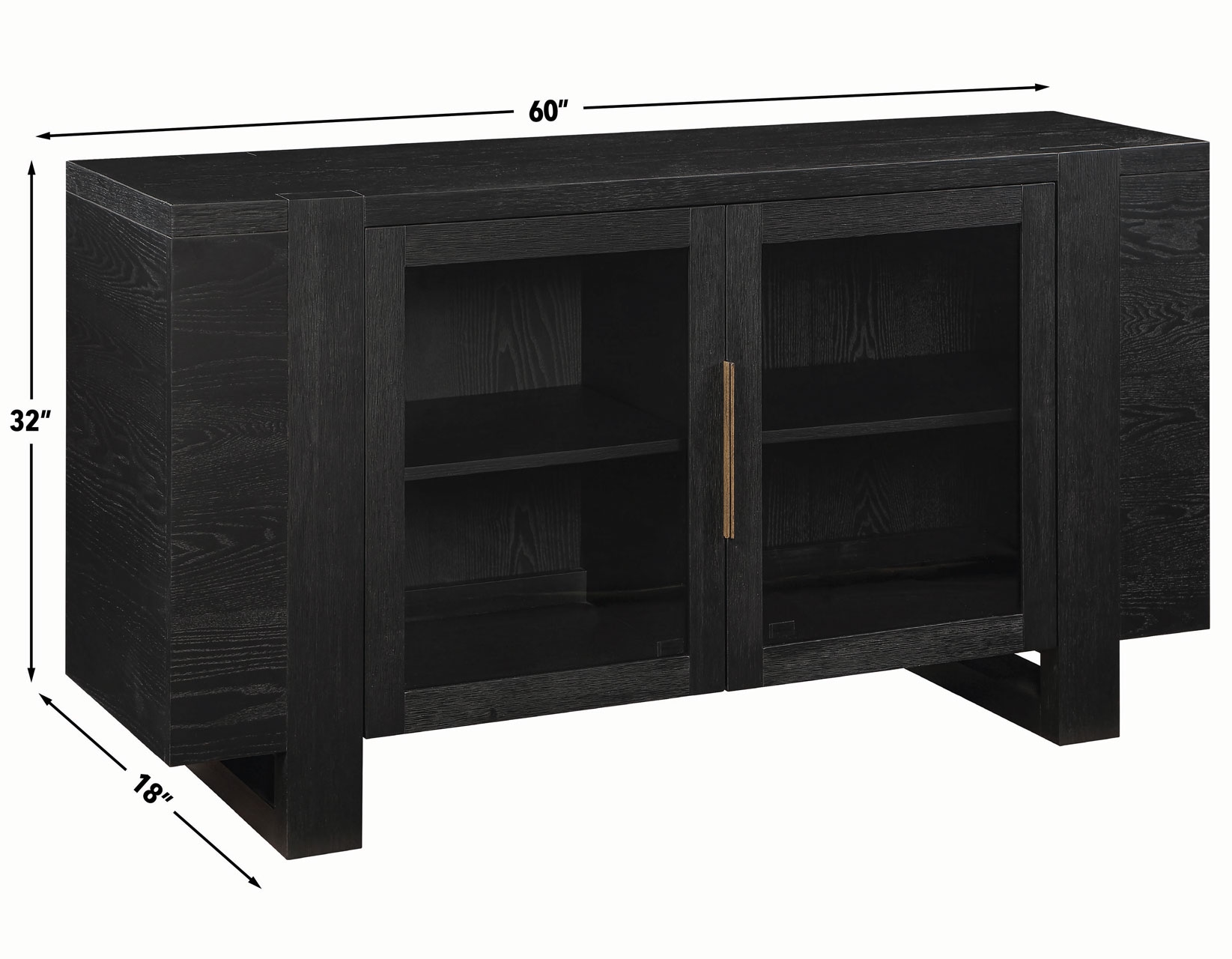 Steve Silver Reid 60" Glass-Door Server w/USB Ports & Outlets