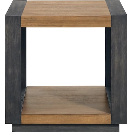 Contemporary End Table with Open Shelf