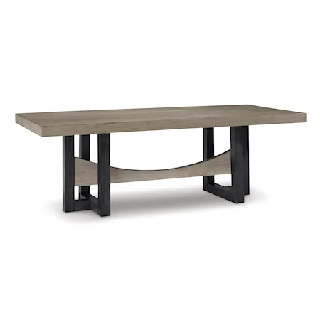 Contemporary Two-Tone Trestle Dining Table