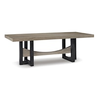 Contemporary Two-Tone Trestle Dining Table