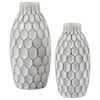 Signature Design by Ashley Accents 2-Piece Dionna White Vase Set