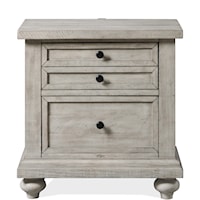 Relaxed Vintage 3-Drawer Nightstand with USB Port