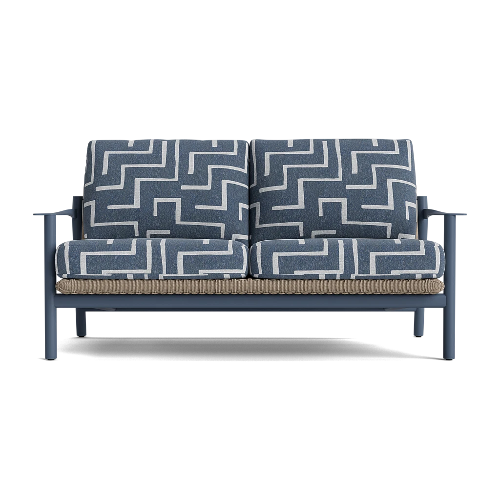 Modern Cushioned Woven Loveseat