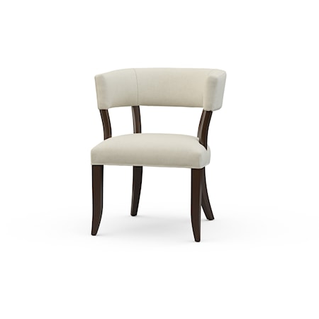 Transitional Upholstered Dining Chair with Open Back