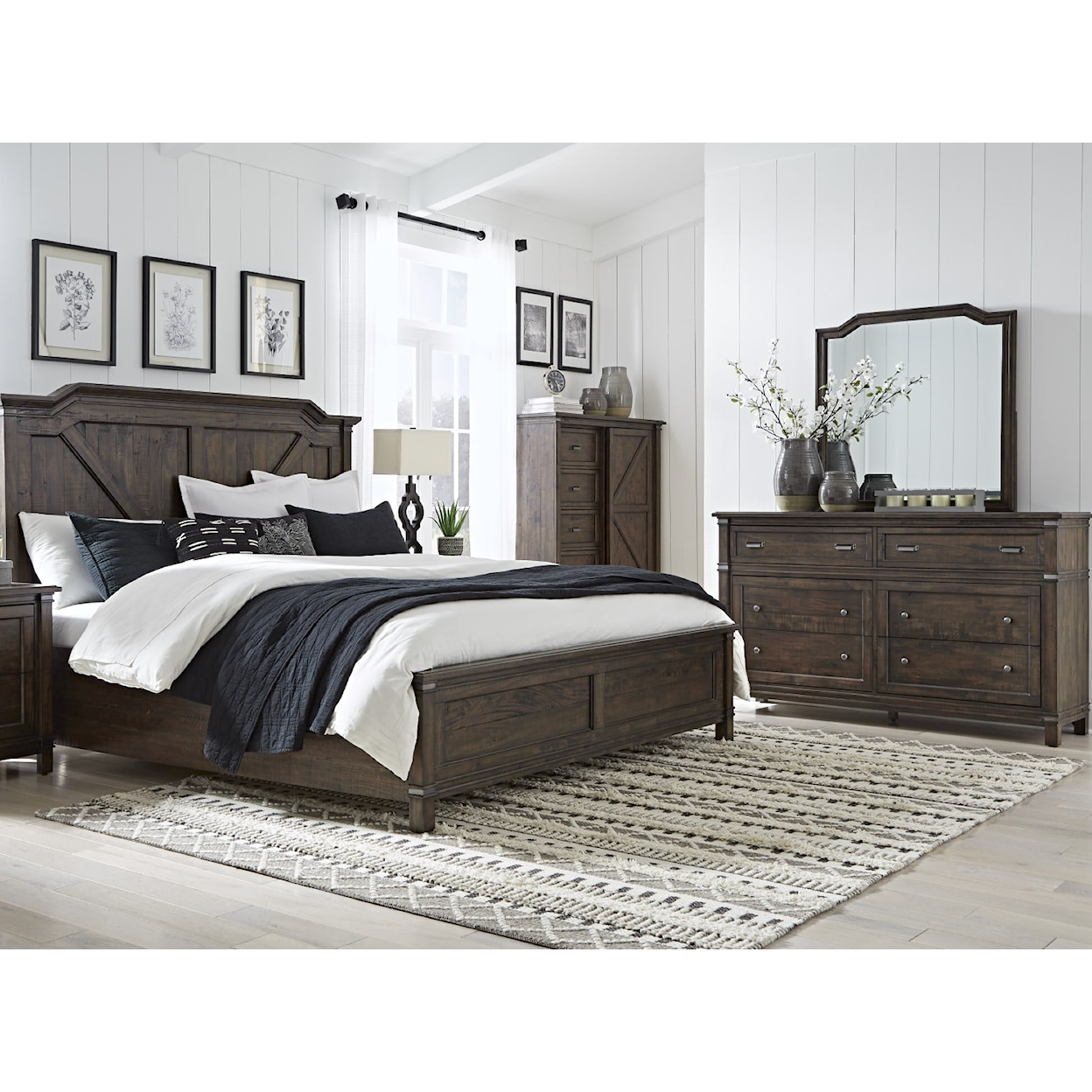 American Woodcrafters Farmwood Queen Bedroom Set
