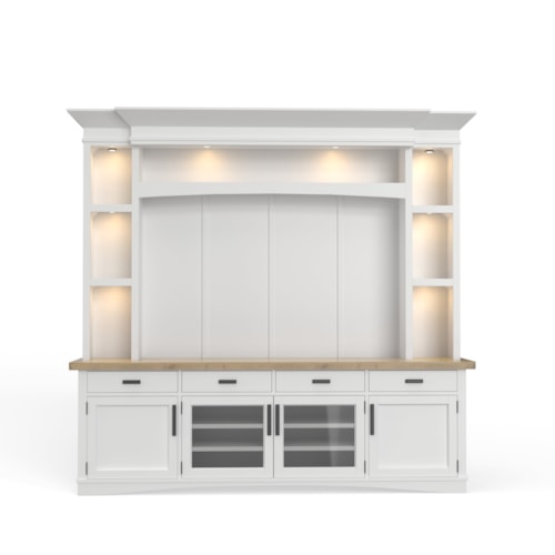 Farmhouse Entertainment Center with LED Lighting