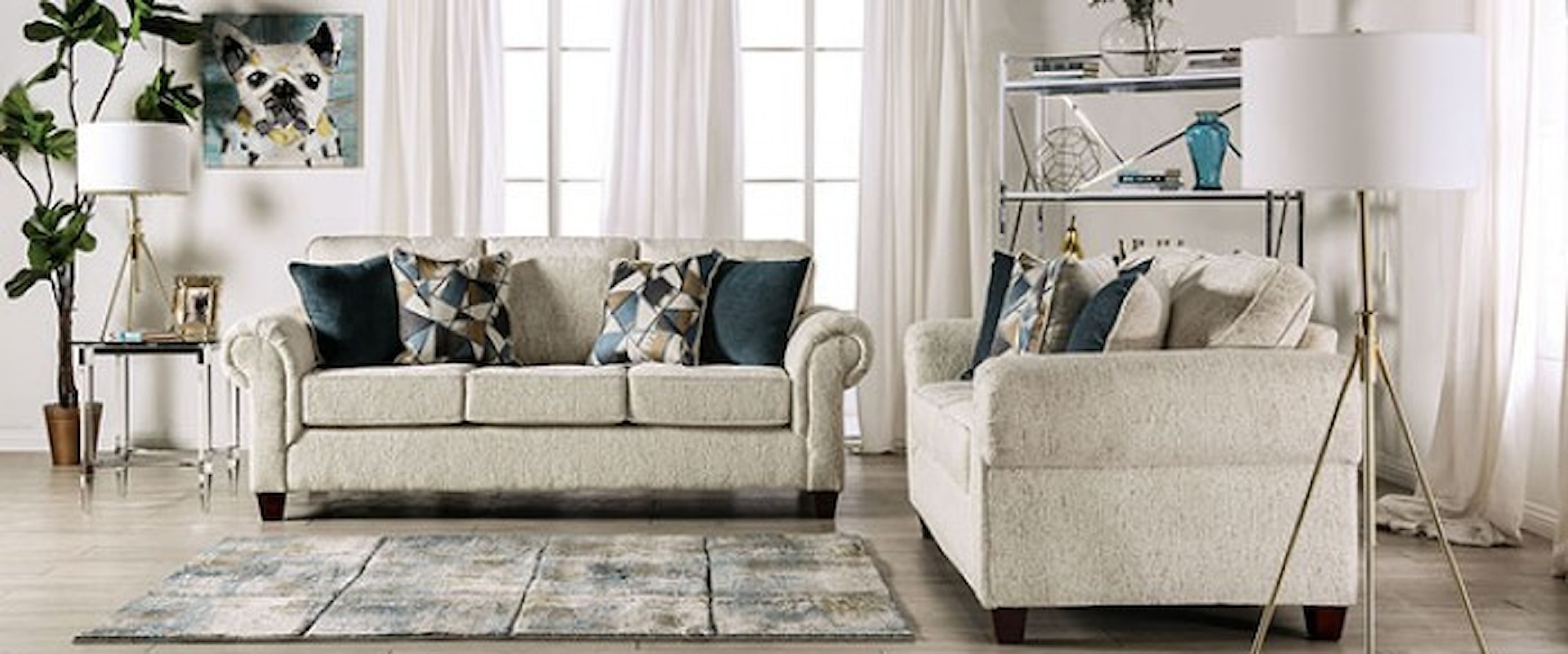 Transitional 2-Piece Living Room Set