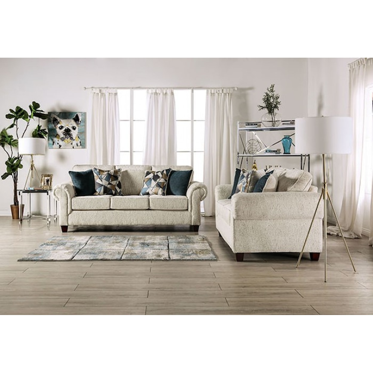 Furniture of America - FOA Delgada 2-Piece Living Room Set