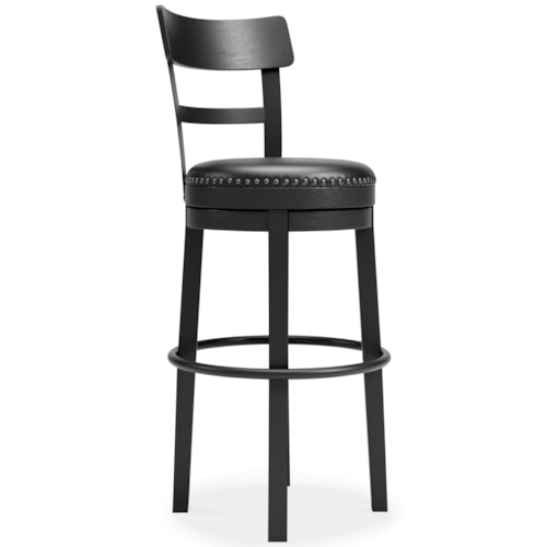Bar Height Upholstered Swivel Bar Stool