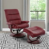 Parker Living Knight - Rouge Reclining Swivel Chair and Ottoman