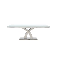 Glam Rectangular Glass Top Dining Table