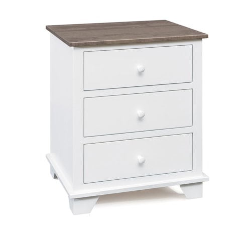 Farmhouse 3-Drawer Wide Nightstand